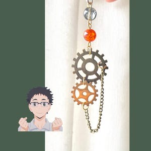 Takeda Sensei Haikyuu Keychain – Gears Episode Inspired Charm – One of a Kind Anime Accessory – Handmade Gift