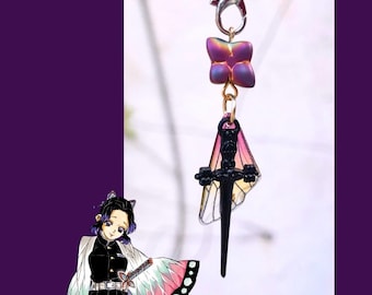 Demon Slayer 9 Hashira Sword breloki Charms-Rengoku, Giyu, Shinobu, Tengen, Muichiro, Mitsuri, Obanai, Gyomei, Sanemi-subtelny prezent Anime