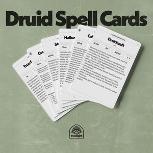 Druide D&D Spell Card Pack - Téléchargement numérique | Cartes magiques D&D