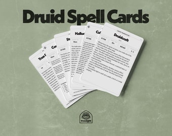 Druid 2024 DnD Spell Cards - Digital Download | D&D Spell Cards