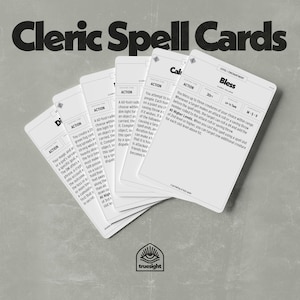 Pacote de cartas mágicas Cleric DnD - Download digital | Cartas de feitiço de D&D