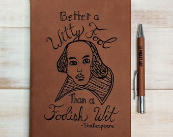 Better a Witty Fool - Vegan Leather Journal, Small