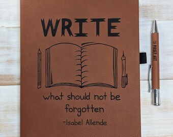 Write What Should not be Forgotten - Vegan Leather Journal, Large