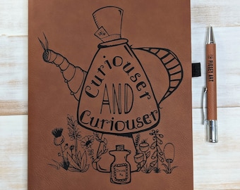Curiouser and Curiouser- Vegan Leather Journal, Large