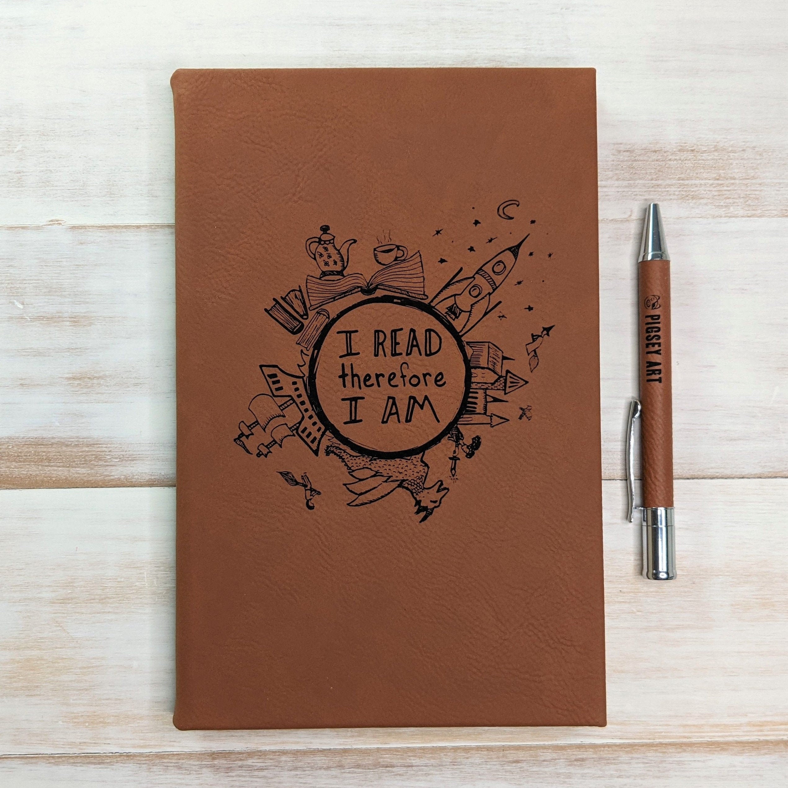 I Read Therefore I Am Vegan Leather Journal Small - Etsy