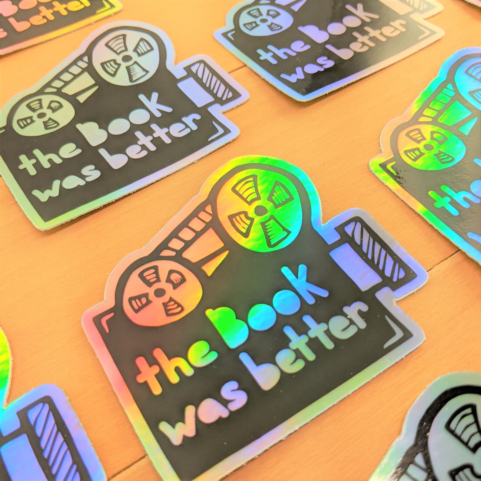 The Book Was Better Vinyl Holographic Sticker Etsy