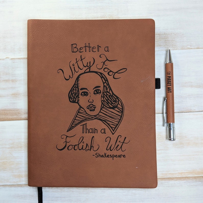 Better a Witty Fool Vegan Leather Journal, Large image 1