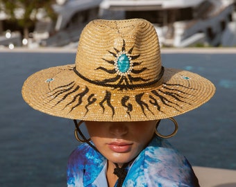 Hand-painted Fedora Straw Hat