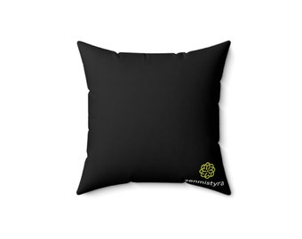 Zen Spun Polyester Square Pillow, Meditation Cushion, Yoga Decor, Modern Home Accent, Decorative Cushion