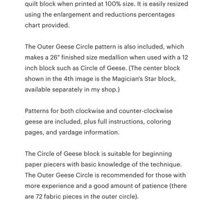 Kreise von Gänsen Papierstück Quilt Blockmuster PDF download, 12 inch, einfaches Ansetzen FPP, Farbkreis fliegende Gänse geometrisch Bild 9