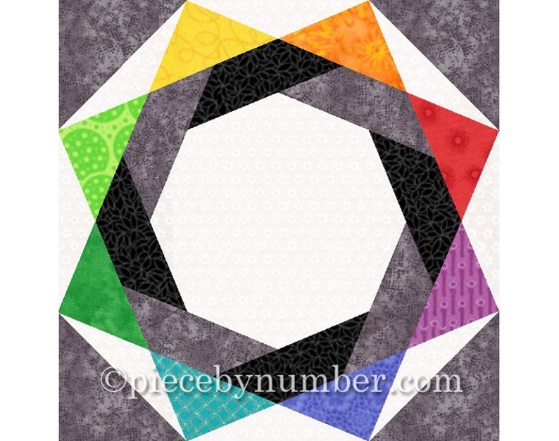 Interlocked Squares quilt block paper pieced quilt patterns Etsy