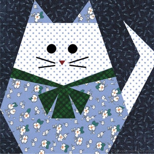 Fat Cat Paper Piece Quilt Block Pattern PDF Download, 12 Inch Block ...