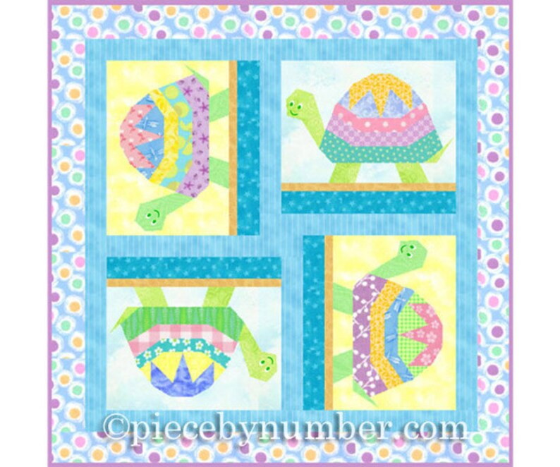 Turtle quilt block pattern paper piecing quilt patterns | Etsy