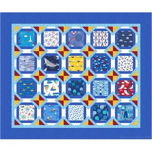 My Favorite Things I Spy paper pieced PDF quilt pattern, crib twin daybed sizes, charm squares novelty prints, kids, seniors