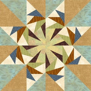 Falcon's Star paper piece quilt block pattern PDF download, 6 & 12 inch, foundation piecing PDF, 8 pointed star flying swallows birds geese