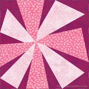 Tumbleweed paper pieced quilt block pattern PDF download, 6 inch & 12 inch, easy foundation piecing FPP, asymmetric wonky star windmill image 7