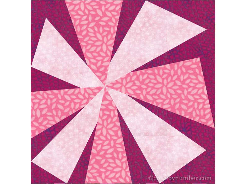 Tumbleweed paper pieced quilt block pattern PDF download, 6 inch & 12 inch, easy foundation piecing FPP, asymmetric wonky star windmill image 7