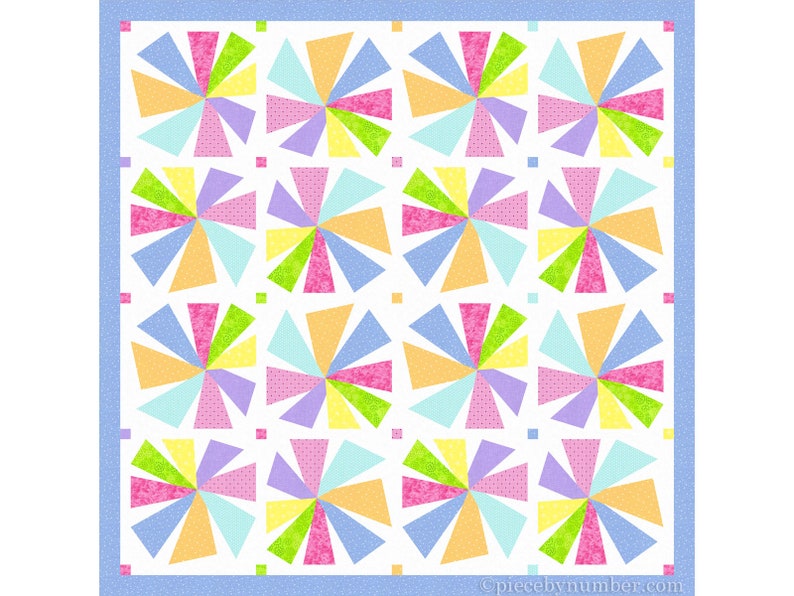 Tumbleweed paper pieced quilt block pattern PDF download, 6 inch & 12 inch, easy foundation piecing FPP, asymmetric wonky star windmill image 5