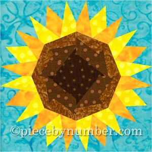 sunflower quilt block pattern paper pieced quilt patterns etsy