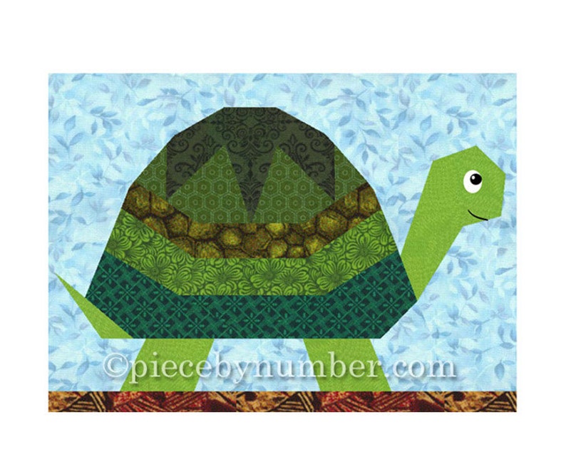 Turtle quilt block pattern paper piecing quilt patterns | Etsy
