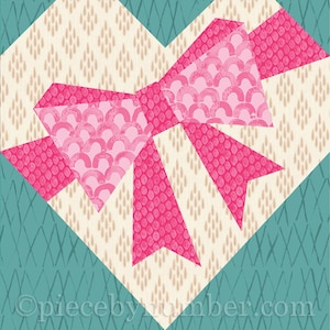 6 Hearts paper piece quilt block PDF pattern pack plus 2 bonus patterns, 6 & 12 inch, foundation piecing FPP, wedding baby valentine love image 8