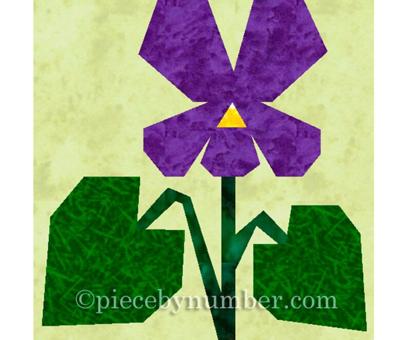 Violet flower quilt block paper pieced quilt patterns instant Etsy