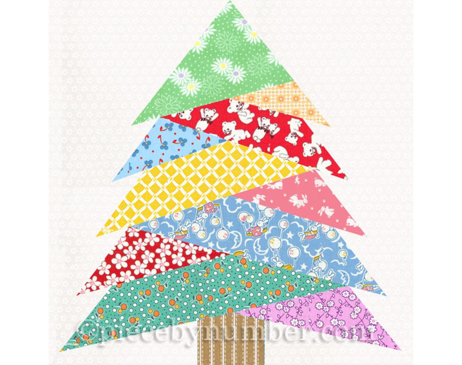 Pine Tree quilt block pattern paper piecing quilt pattern Etsy