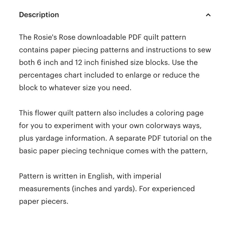 Rosie's Rose paper piecing quilt block pattern PDF download, 6 & 12 inch, spiral rose, botanical flower floral garden nature spring rosie's image 9