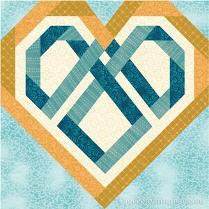 Celtic Heart paper pieced quilt block pattern PDF download, 6 & 12 inch, foundation piecing, knot love interwoven valentine wedding quilt image 3