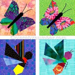 3 sizes Monarch Butterfly Paper Pieced Block PDF Pattern 3 sizes Monarch Butterfly Paper Pieced Block PDF Pattern