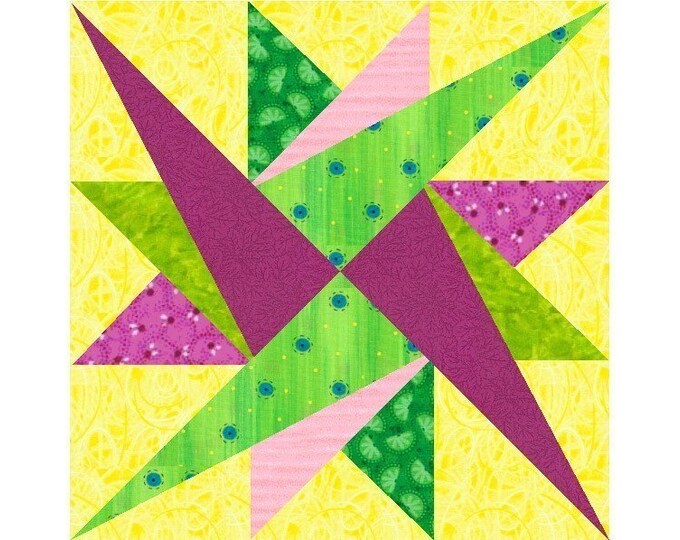 Leysin Star Paper Pieced Quilt Block Pattern PDF Etsy