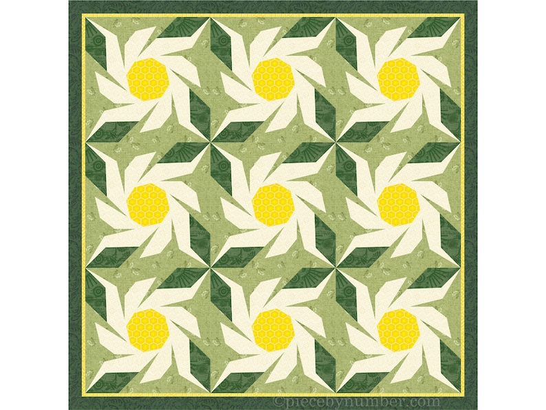 Edelweiss flower paper pieced quilt block pattern PDF download, 6 and 12 inch, foundation piecing FPP, botanical garden alpine Switzerland image 3
