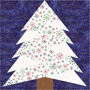 Pine Tree Paper Piece Quilt Block Pattern PDF Download, 6 & 12 Inch ...