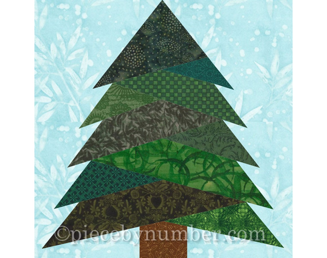 Pine Tree quilt block pattern paper piecing quilt pattern Etsy