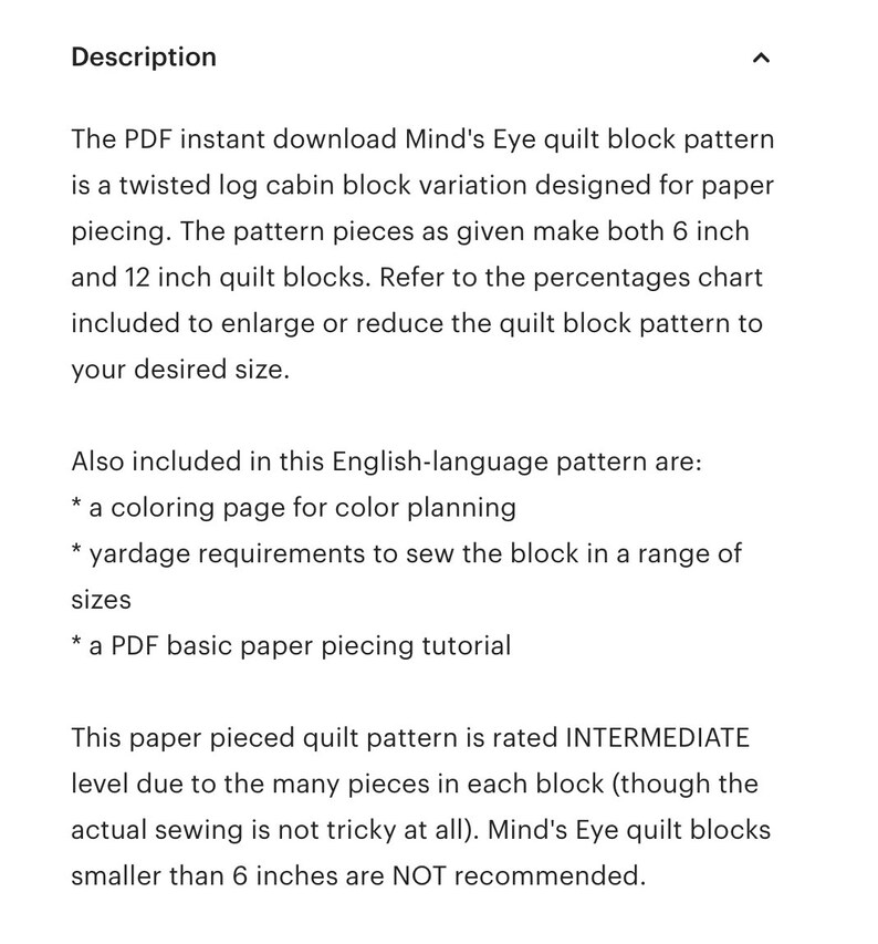 Mind's Eye paper pieced twisted log cabin quilt block pattern PDF download, 6 & 12 inch, foundation piecing FPP, modern geometric op art image 7