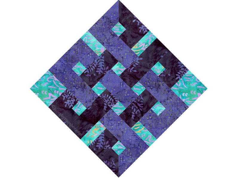 Eternity Knot paper pieced quilt block pattern PDF download, 6 & 12 inch, foundation piecing FPP, endless infinity Celtic Buddhist knot image 5