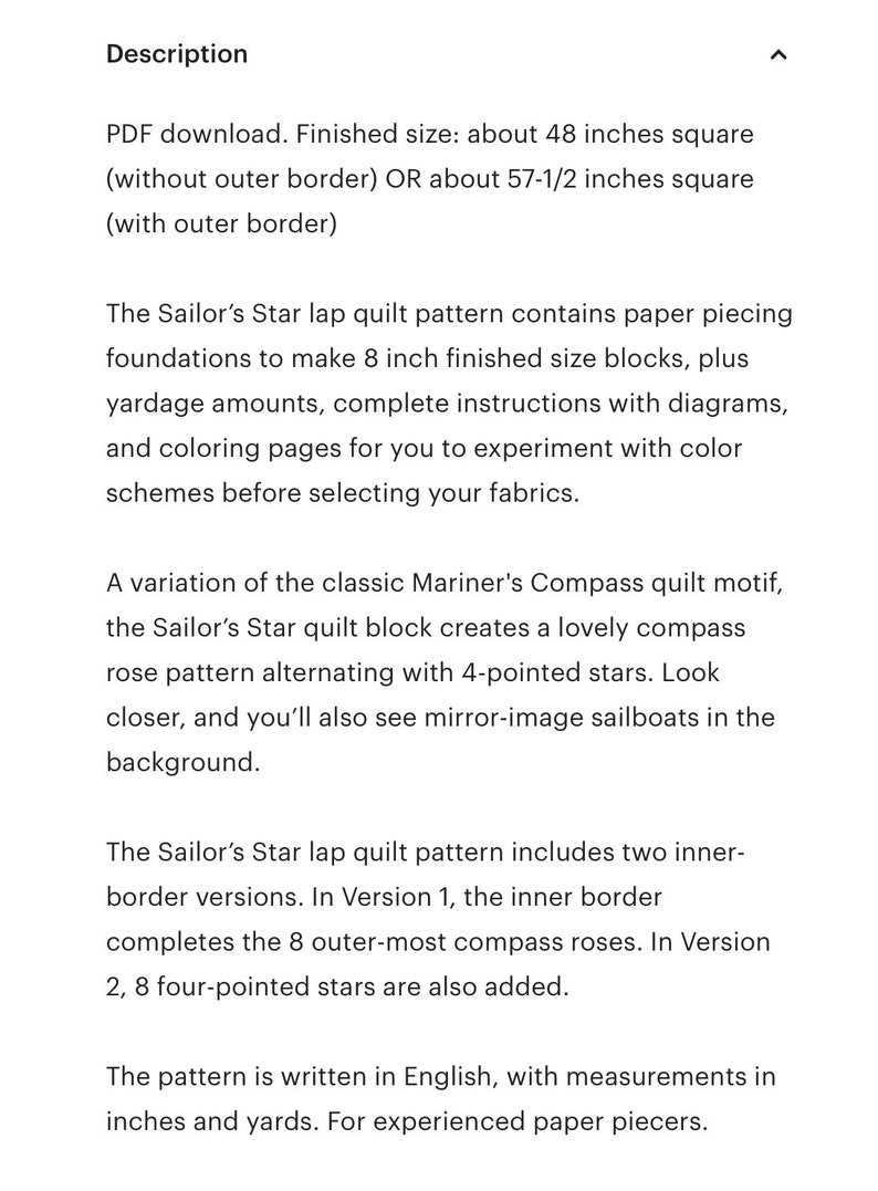Sailor's Star paper piece quilt pattern PDF, 58 x 58, foundation piecing FPP, mariner's compass sailboat geometric sofa throw nautical image 7