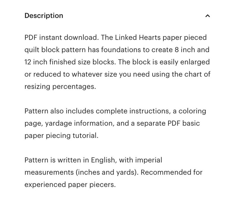 Linked Hearts paper piece quilt block pattern PDF download, 8 & 12 inch, foundation piecing FPP, celtic love knot, heart wedding valentine image 9