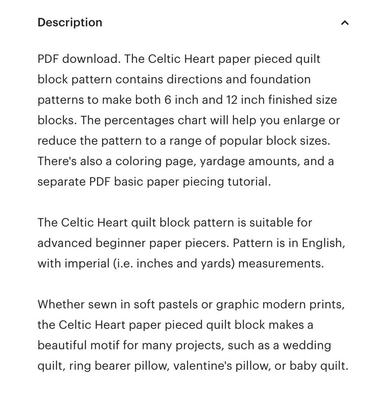 Celtic Heart paper pieced quilt block pattern PDF download, 6 & 12 inch, foundation piecing, knot love interwoven valentine wedding quilt image 9