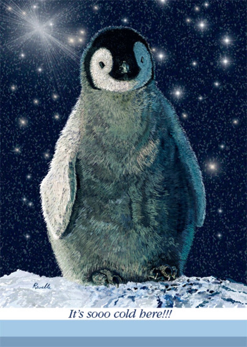 Pinguin-Grußkarte. Es ist so kalt hier Weihnachtskarte | Etsy