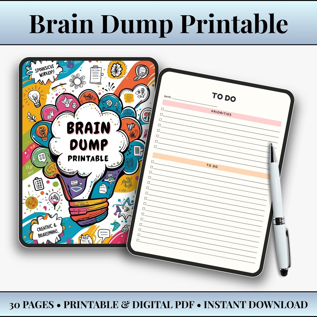 ADHD Brain Dump Planner Template — 30-page Canva Editable Digital ...
