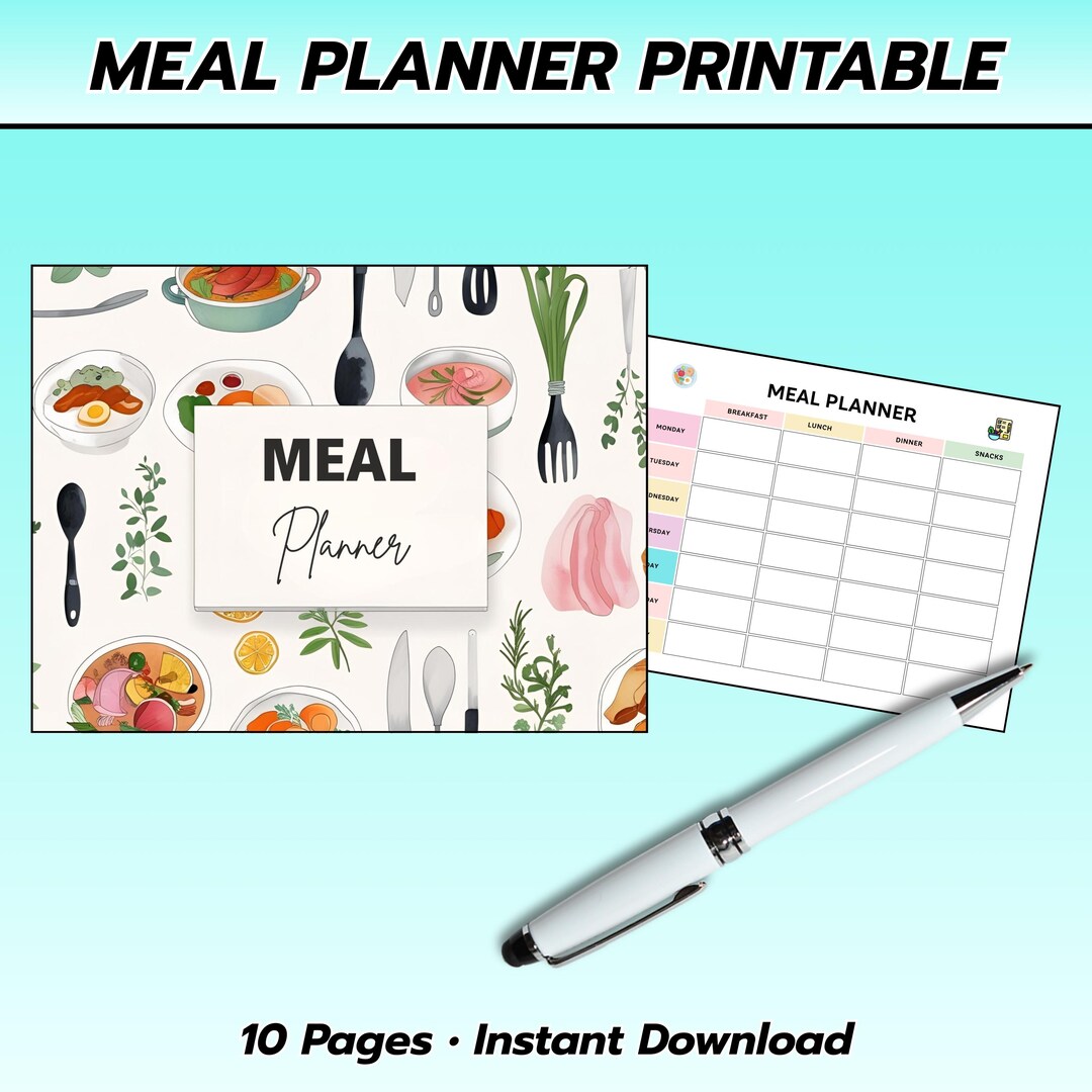 Family Meal Planner Printable – Weekly Meal Planner With Grocery List ...