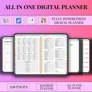 All-in-One Digital Life Planner: Hyperlinked GoodNotes PDF (708 Pages)