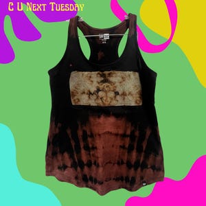 Bleach dyed patch top (racerback tank top)