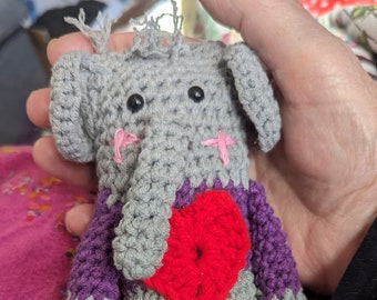 crochet toy animal gift amigurumi friendship fun elephant colorful soft cotton acrylic blend