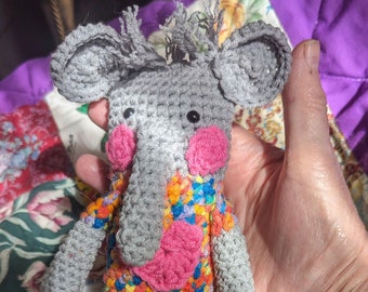 crochet toy animal gift amigurumi friendship fun elephant colorful soft cotton acrylic blend