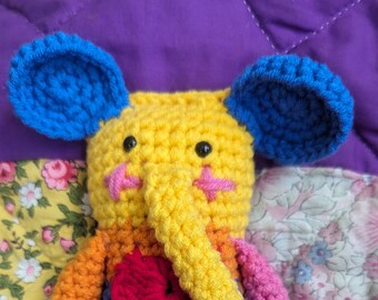 crochet toy animal gift amigurumi friendship fun elephant colorful soft wool