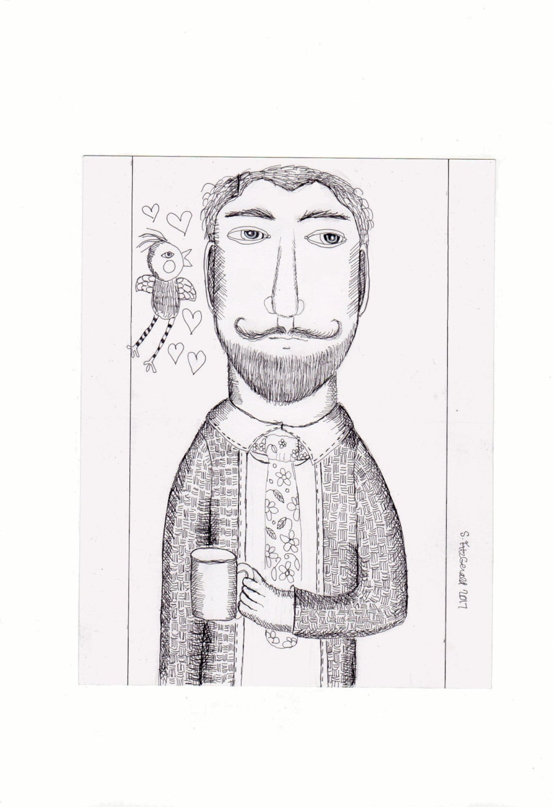 Color Your Own Digital Download Diy Paper Craft Paper Man Moustache ...