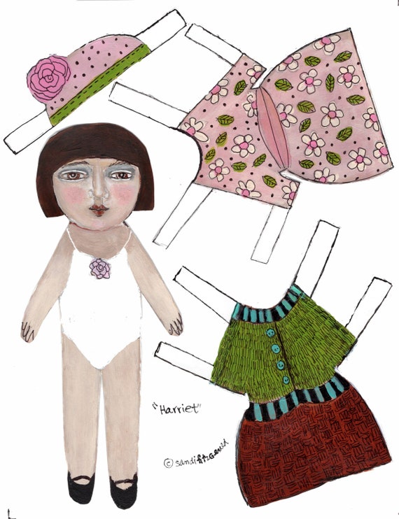 Harriet Paper Doll, Printable Dress-Up Craft (Digital Download)