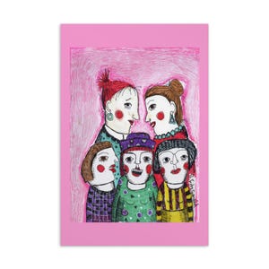 Cartão postal com impressão artística de 4" x 6" para mulheres, decoração divertida e colorida, sem moldura, para presente de escritório em casa